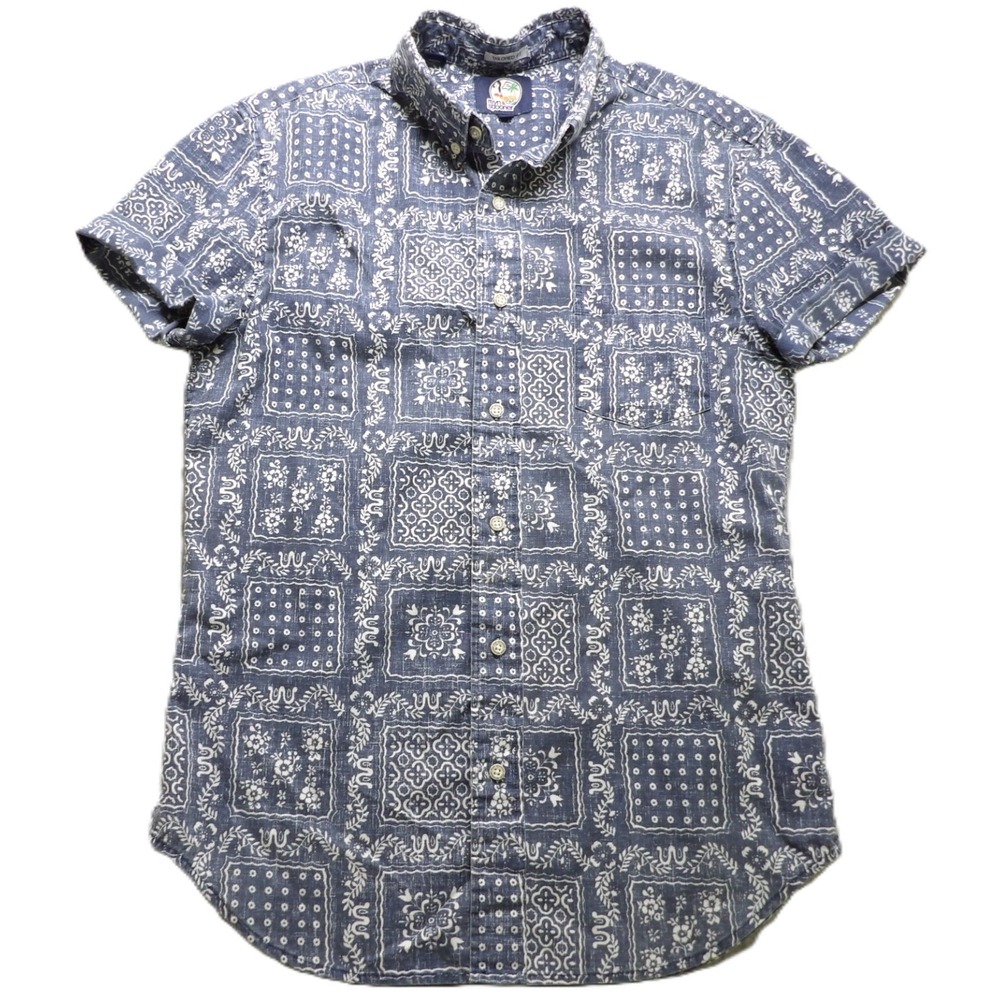 Reyn Spooner Bandana Print Aloha Camp Shirt Men S Blue Tailored Fit Button Up